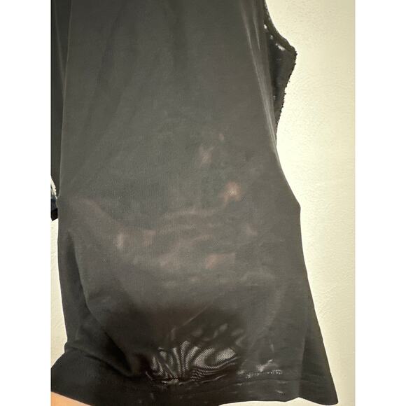 A.Z.I NWT Sequin Beaded L Black Semi Sheer Holiday Evening Going Out Top - Picture 7 of 13